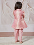 Girl's' Pink Kurta And Dhoti Pant Set